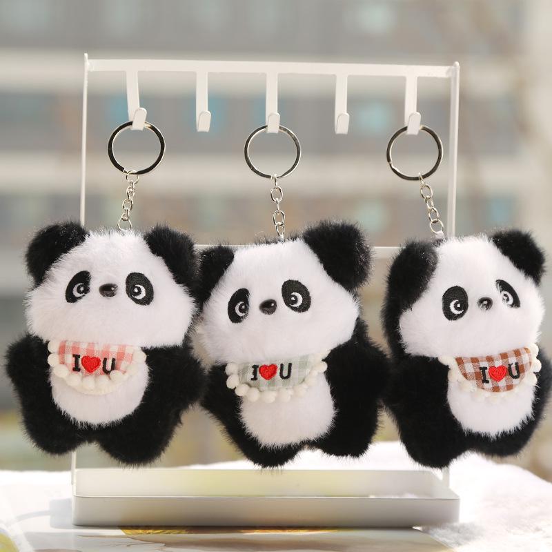 Adorable Panda Claw Machine Pendant Plush Backpack Keychain Doll