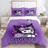 3pcs Luck Kuromi Sanrio Print Bedding Set (1 Cover + 2 Pillowcases, Without Inserts),  Soft and Comfortable W058