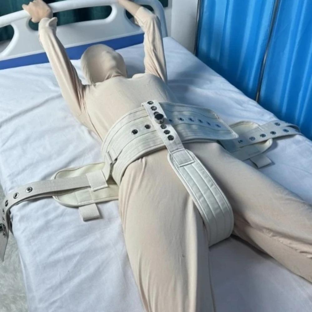Waist Crotch Restraint Set Medical Diaper Fastener Safety Bed Belt for Bedridden Dementia Patient Belly Fixed Nursing Care