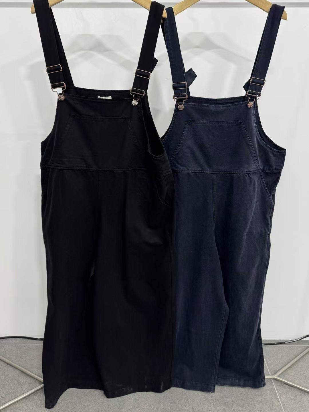 

168283 Korean Style Plus Size Casual Loose Fit Overalls One Size чорний