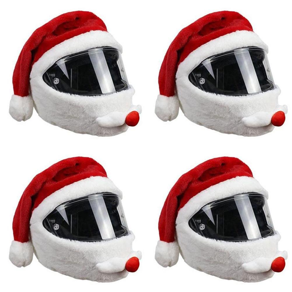 1-5PCS Motorcycle Helmet Cartoons Plush Helmet Cycling Helmet Full Face Safe Hat Protective Cover for Outdoor Christmas Personal