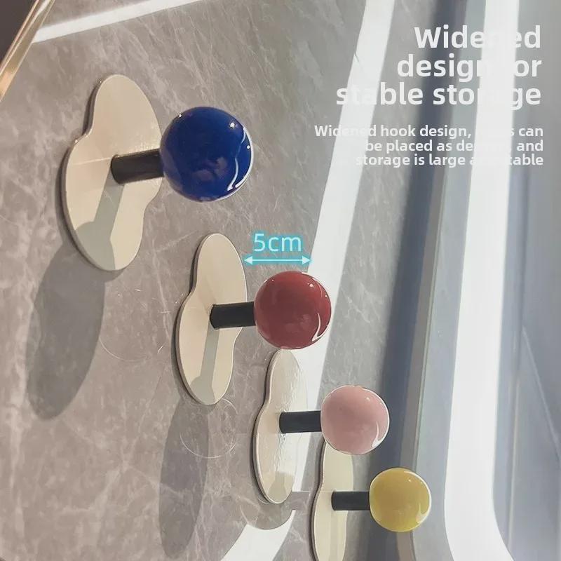 Punch-Free Adhesive Bathroom Towel Hook - Strong, Wall-Mounted, Creative Storage Solution
