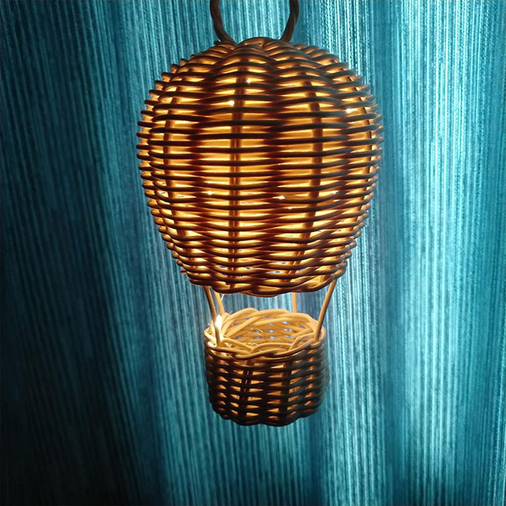 Rattanowy Balon na Gorące Powietrze Ręcznie Tkany Mały Wisiorek Dekoracja Przedszkola