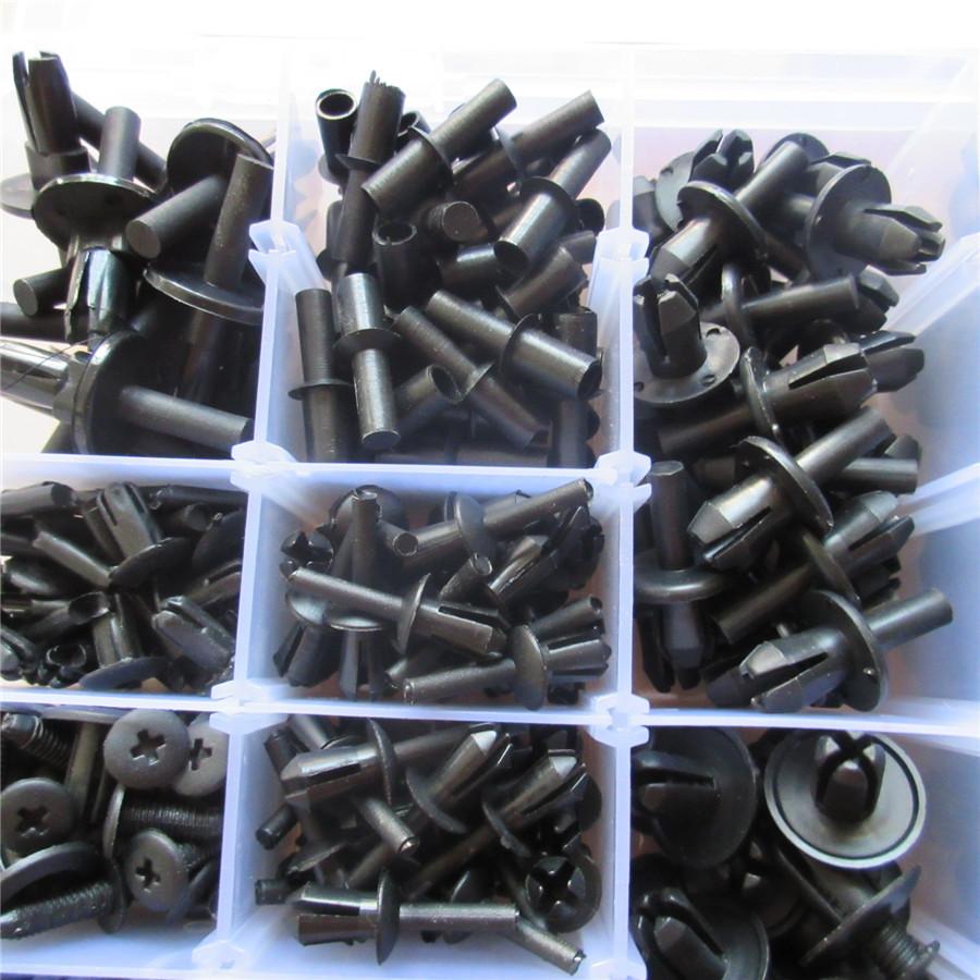 Mixed Auto Fastener Clip Plastic Box-packed Car Door Bumper Fender Liner  Fixed Clips 456pcs with Remover Tool