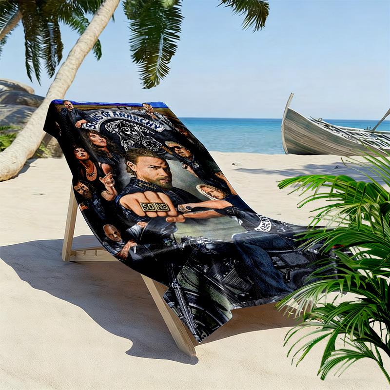 Sons Anarchy: Brotherhood Rebellion beach towel Beach towel for vacation photos beach Outdoor pool towel Absorbent bath towel seaside