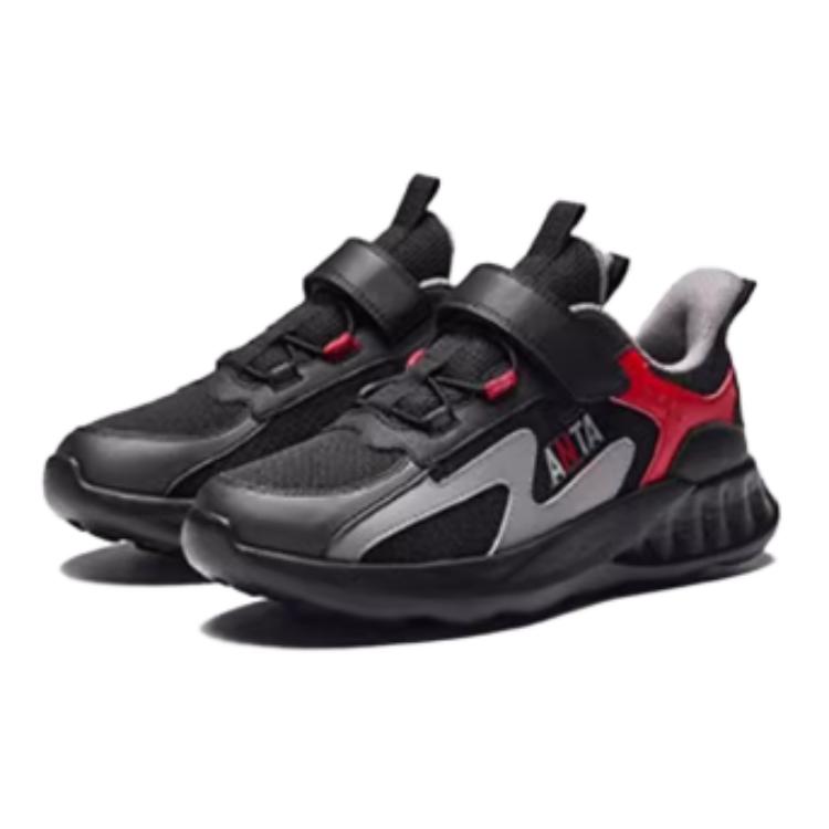 Anta Comfortable Non-Slip Durable Low-Top Kids Running Shoes Kids sneaker Black Red A312415519-2
