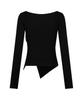 SECONDSALT Lace Point Side String Long Sleeve (Black)