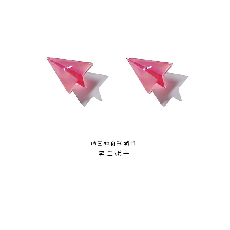 

Watermelon Sterling Silver Women s Summer Little Fresh Asymmetric Stud Earrings Pair of pink plane silver needles