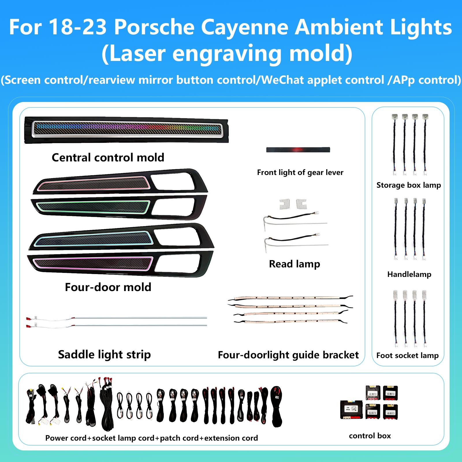 

Ezontronics Ambient Light LED For Porsche Cayenne 2010-2024 Atmosphere environtal Molded Trim ambilight Lighting Dynamic Magic