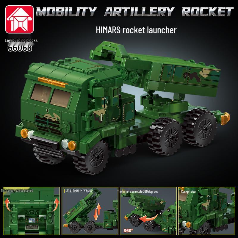 Leyi 66050-72 Leopard 2A7 Main Battle Tank Model - Advanced Military Building Blocks Toy for Boys.