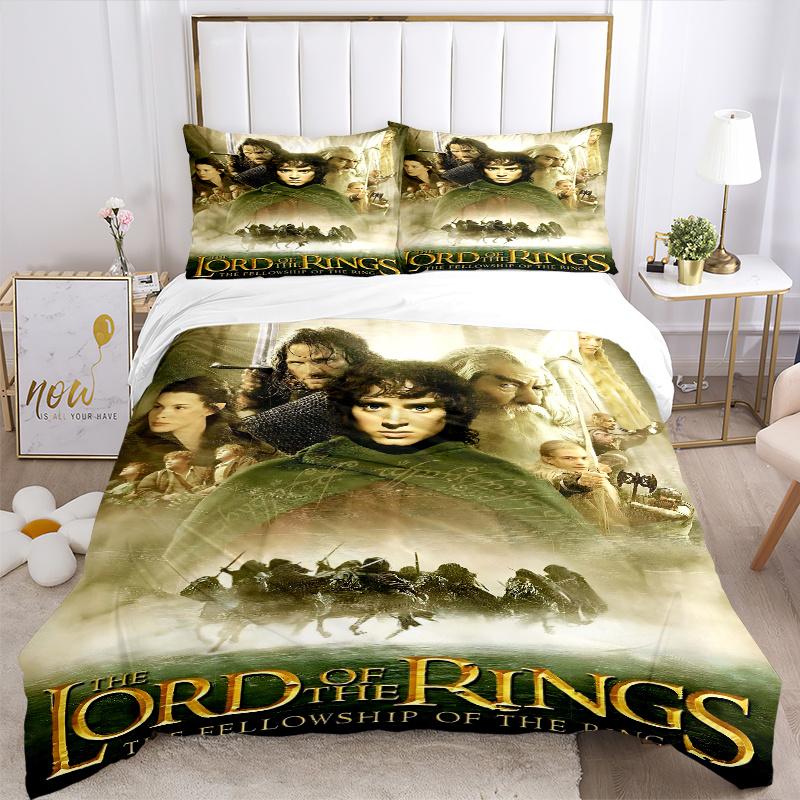 3pcs The Fellowship of the Ring Bedding Set - Includes Quilt Cover and Pillowcases, Suitable for All Seasons, Machine Washable - Ideal Gift