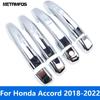 For Honda Accord 2018-   Chrome Outer Door Handle Bowl Cover Trim Protection Cap Exterior Accessories Car Styling