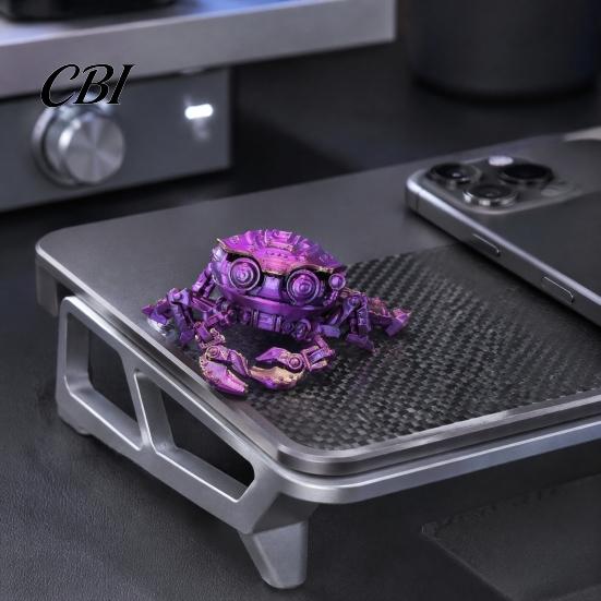 Articulated Crab Toy 3D Printed Mechanical Figurine, Cyberpunk Model with Openable Lid Movable Joints, Lid, Animal Decoration Ornament Sensory