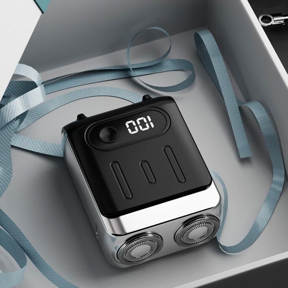 Dual Head Rotary Razor Magnetic Men's Beard Trimmer Skin-friendly Electric Shaver Travel