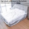 5 Pieces Plastic Bed Dust Covers Elastic Edged Oversized Anti-spill Protector for Home Renovation Furniture Storage