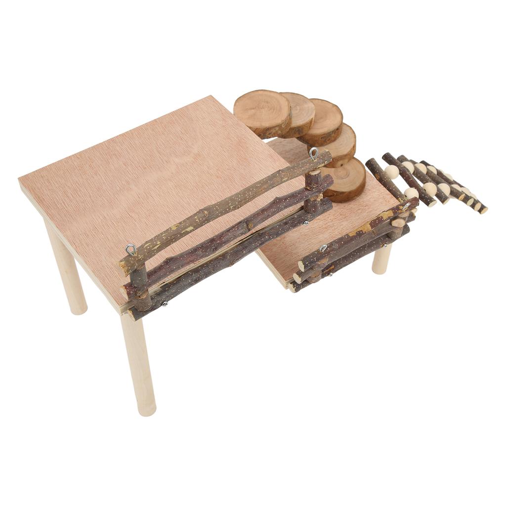 Hamster Climbing Platform 2 Layer Multipurpose Small Pet Wooden Playground for Hamster Syrian Hamster Small Pets
