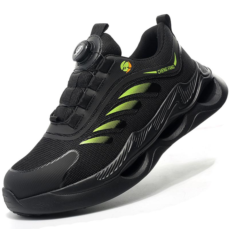 

Защитная обувь с вращающейся кнопкой, мужские рабочие кроссовки, неразрушимая обувь, защитная обувь с защитой от проколов, рабочие ботинки, обувь со стальным носком 36