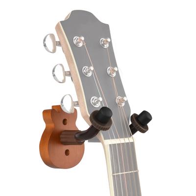 Gitár fali akasztó tömör fa gitárakasztó fali kampós tartó állvány fém tartórudakkal