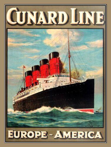 

Cunard Line Europe retro vintage style metal signplaque man cave shedAluminum 30x40cm(11.8x15.7inch)