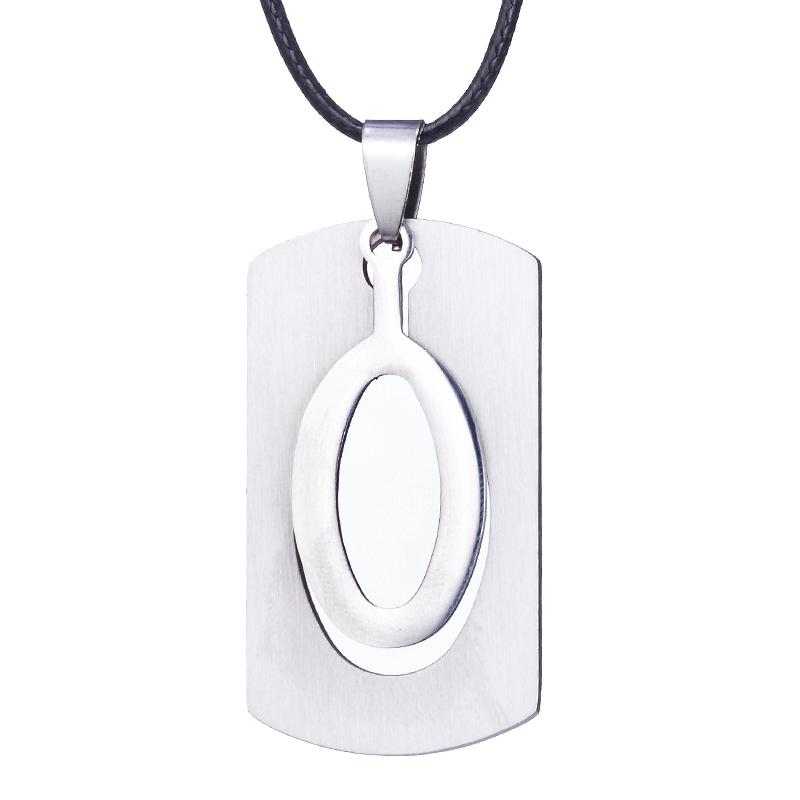 ZRM Jewelry Stainless Steel 26 English Alphabet Pendant Necklace Men Jewelry Personality Hollow Letter Pendant Friends Gifts