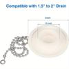 1pc Rubber Bathtub Stoppers Drain Plug with Stainless Steel Beaded Chain,Plug Fit for 1.5" To 2" Kitchen Sink, Bathroom