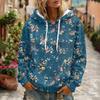 Women's Floral Print Long Sleeve Hoodie with Pocket and Casual Pullover Sweatshirt