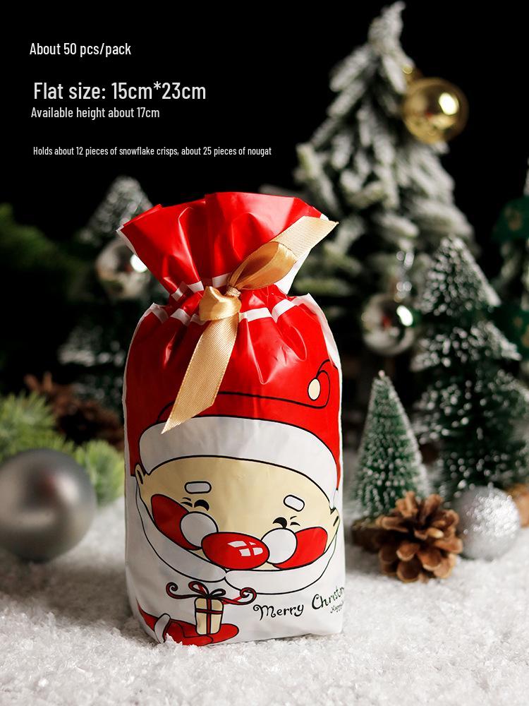 Christmas Gift Bag for Candy and Cookies - Kids' Drawstring Ribbon Bag