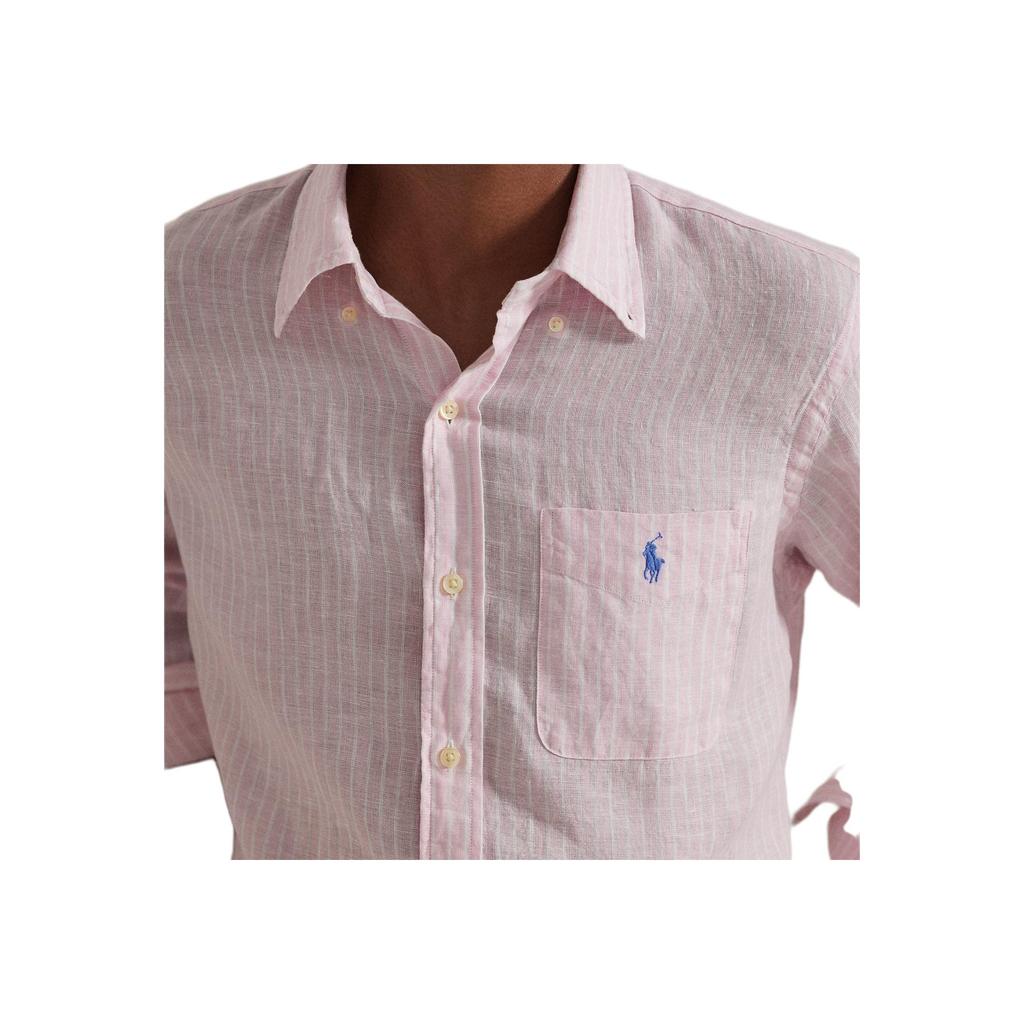 Koszula męska w paski z lnu Polo Ralph Lauren jednorzędowa 710P07024-001