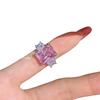 Xiaohongshu-Recommended Classic Pink Moissanite Square Diamond Ring