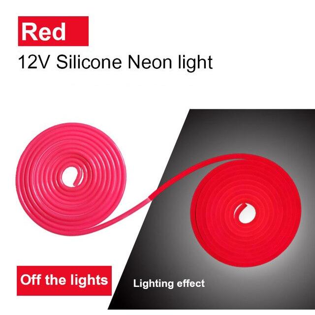 

Світлодіодні стрічки Neon IP67 Водонепроникні 120LED/M 12V flexible Lights Flex String for Bar Christmas Decoration 3M & EU plug червоний