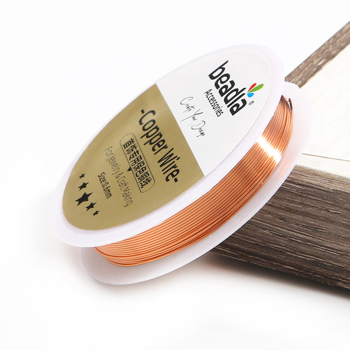 

Медная проволока для бисероплетения для браслета «сделай сам», ожерелья, цветного ювелирного шнура, веревки для рукоделия 0.6mm 5M