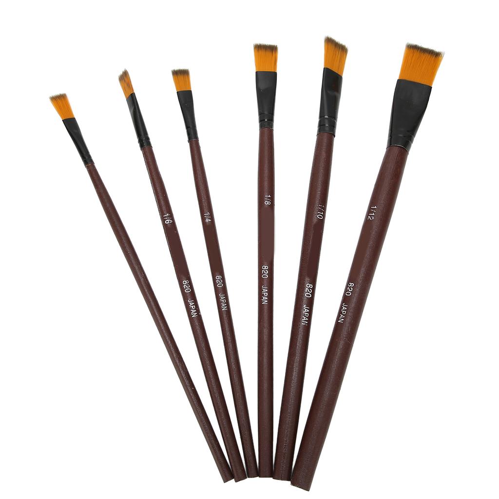 6 Stück Ölfarbenpinsel Set Aquarell Malpinsel Körperbemalung Make-up Pinsel für Halloween Party