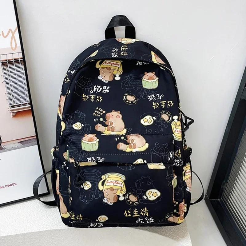 Kawaii Cartoon Capybara Backpack Funny Large Capacity Capybara School Bag Student Laptop Bag School Backpack for College Student