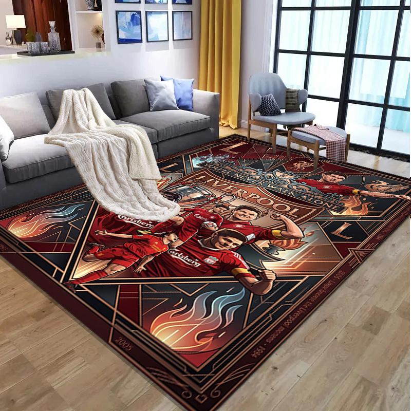 Liverpool Football Club Pattern Rug, Indoor/Outdoor Mat, for Picnic, Gameroom, Bedroom, Office, Living Room, Home Decor Carpet, Birthday Gift