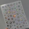 1pcs 5D Star Moon Nail Stickers Pink Retro Bronzing Nail Art Sticker Decorations Decals DIY Adhesive Slider Accessories