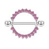 European & American Style Diamond Inlaid Nipple Rings, 316 Stainless Steel Body Piercing Jewelry