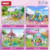 Playing House Building Block Girl Fairy Tale Town Princess Dream Garden Castle Carriage Christmas Assembled Toy Gift