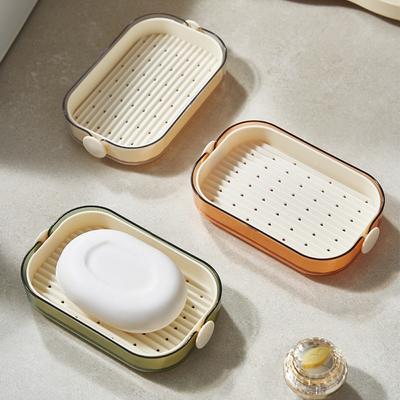 Portasapone a Doppio Strato ad Asciugatura Rapida Porta Sapone da Viaggio Tipo Diviso Scaffale Portaoggetti Creativo Accessori per il Bagno