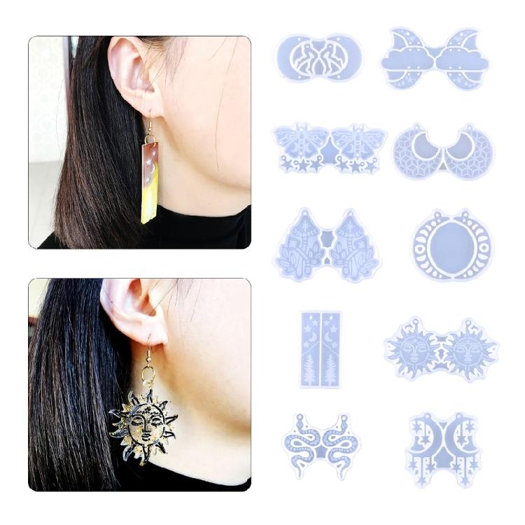 Resin Jewelry Molds Silicone Mold for Epoxy Resin Earring Making Supplies Resin Keychain Mold DIY Jewelry Silicone Mould