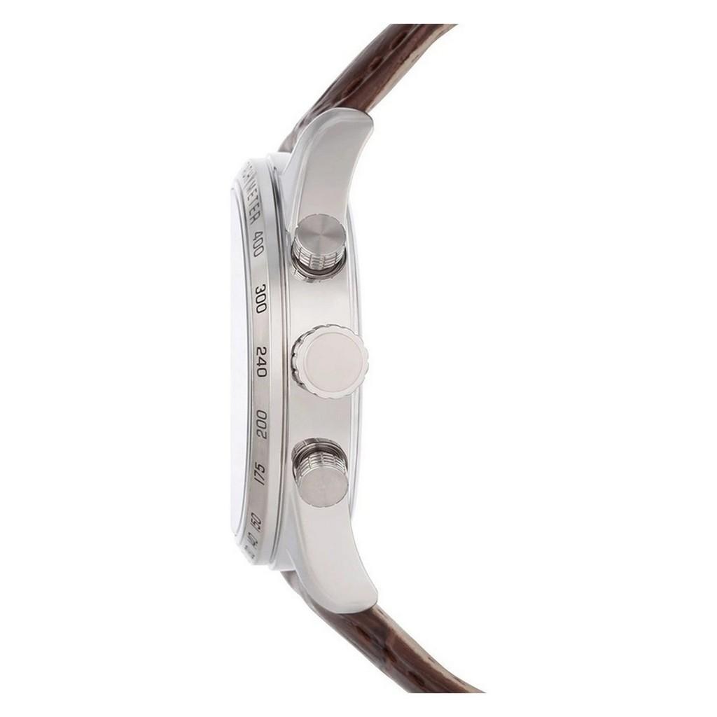 FESTINA Zeitloser Chronograph Lederarmband Silbernes Zifferblatt Quarz F16760-1 Herrenuhr