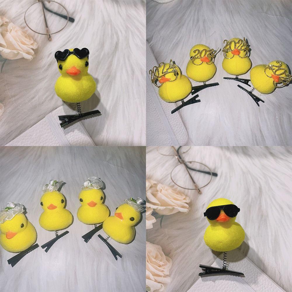 10pcs Little Yellow Duck Spring Hair Clip Cartoon Headwear Hair Styling Tool Hairpin  Hair Accessory