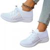 Fashion White Platform Sneakers For Women Summer 2025 Mesh Breathable Flying Shoes Woman Lace Up Tennis Casual Flats Vulcanized Shoes
