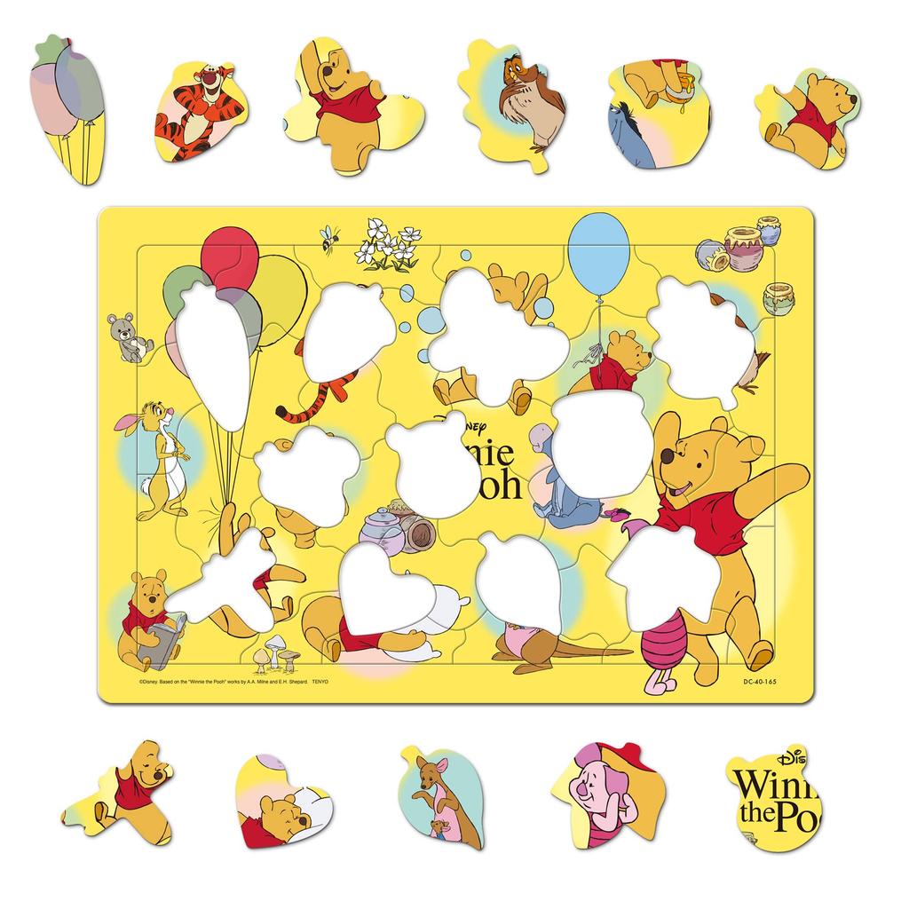 Tenyo Disney Winnie the 40 Antibacterial Includes Storage Ages 3 and Up Children's Puzzle, Pooh, Various, Pieces, DC-40-165, Coating, Cover,