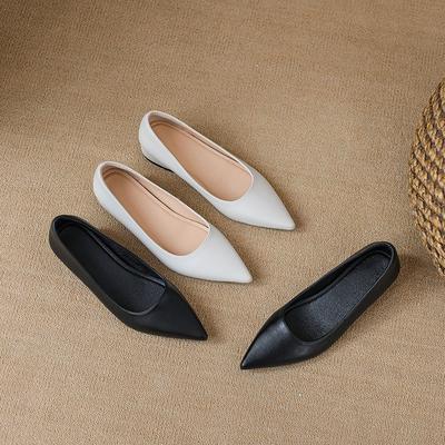 Summer New Pointed Head Shallow Mouth Inner Height Increase Ladyshoes Women's Gentle Single Shoes Small Size 33 Commuter Dating Soft
