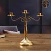 Vintage Iron Art Candle Holder Decoration Detachable 3/5-Arm Candlestick Home Office Living Room Metal Taper Candle Stand Table Centerpiece Ornament