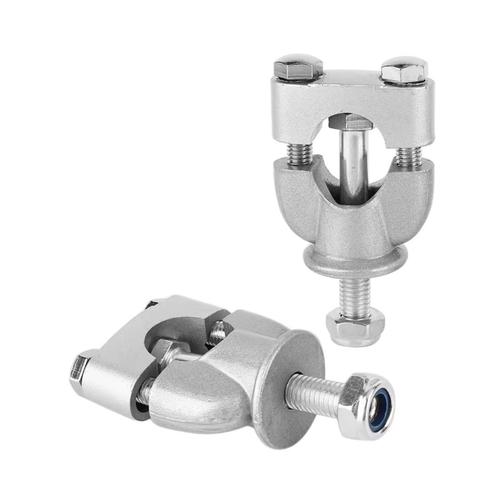 2PC 7/8'' 22mm Motorcycle Handle Bar Mounting Handlebar Risers Clamp Silver Mount Mounting Riser Clamp Motorbike Motorcycle New