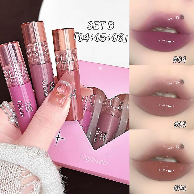 

Cappuvini Juice Mirror Water Lip Gloss Moisturizing Hydrating Lip Tint Waterproof Liquid Lipstick Lipgloss Makeup Cosmetics