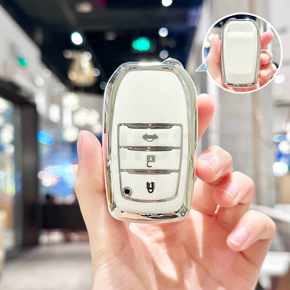 Silver Edge Tpu For Toyota Hilux Innova Camry Prado Crown Tlk 200 Yaris Land Cruiser 200 300 Fortuner Cross Car Key Case Cover
