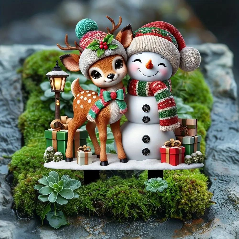 Снеговик акриловые дворовые колышки знаки — фото 8