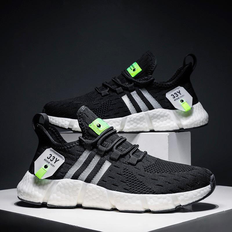 

Мужские дышащие кроссовки для бега из материала Flyknit - Легкая летняя повседневная обувь 43